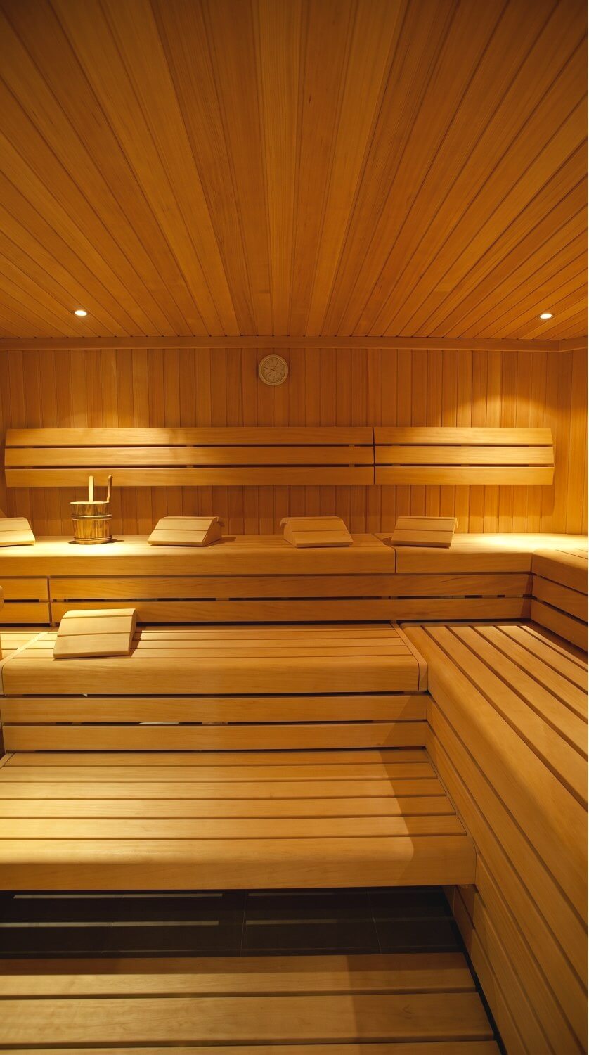 Gym and spa area prepared for hotel guests.